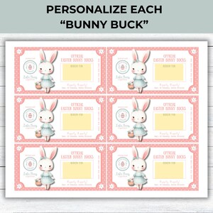 Editable Printable Easter Bunny Bucks, Easter Bunny Dollar Bill, Personalized Canva Template, Easter Egg Filler, Kids Easter Activity Coupon, easter egg suffer, personalized easter tag, easter coupon, easter printable, printable money, cute bunny