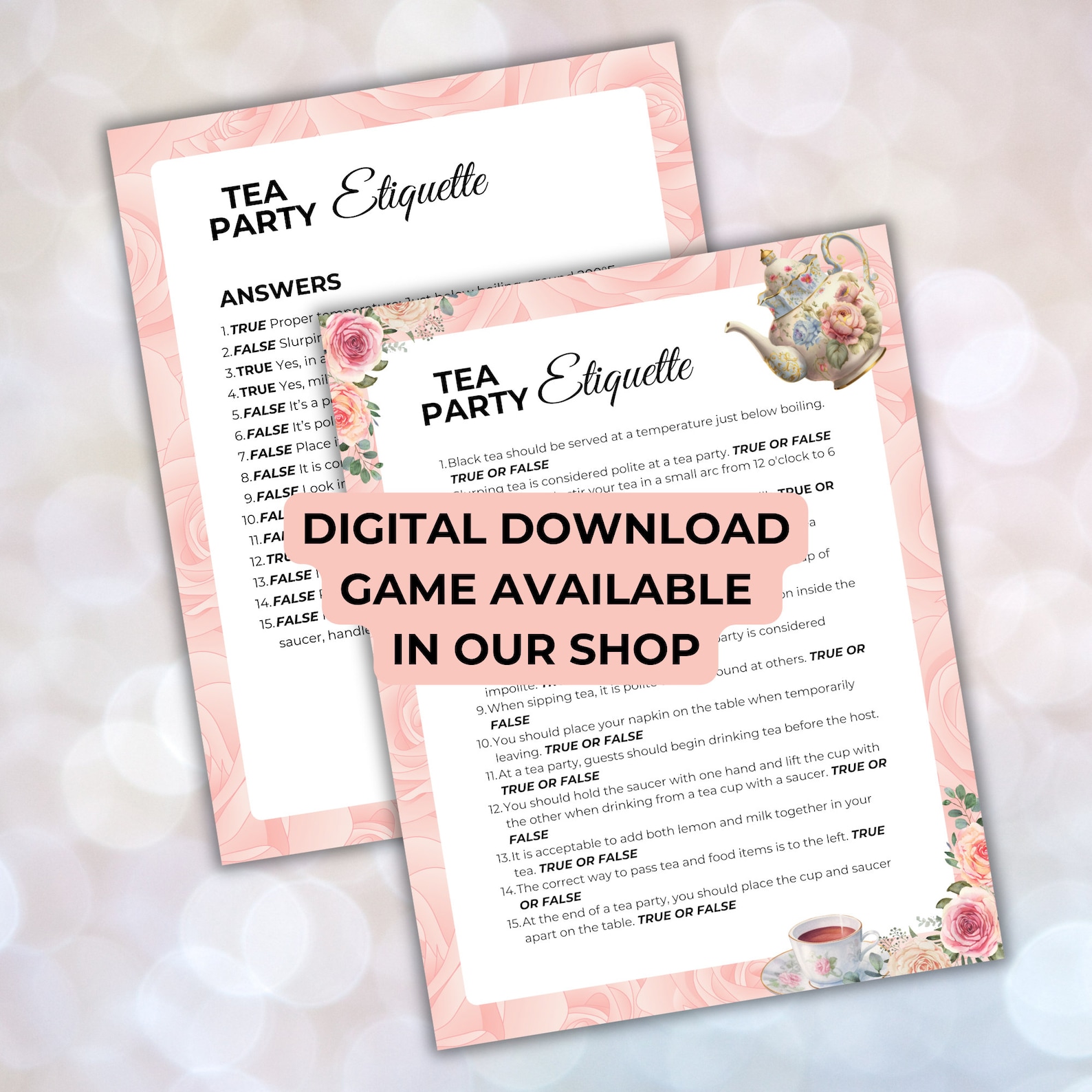 EDITABLE Tea Party Event Ticket, High Tea Party Template, Tea Party ...