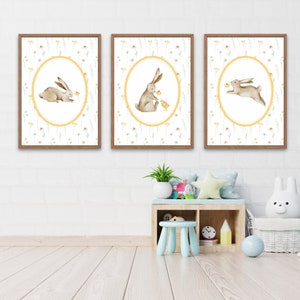 Printable Bunny Nursery Print Set, Bunny Nursery Art, Duck Nursery ...