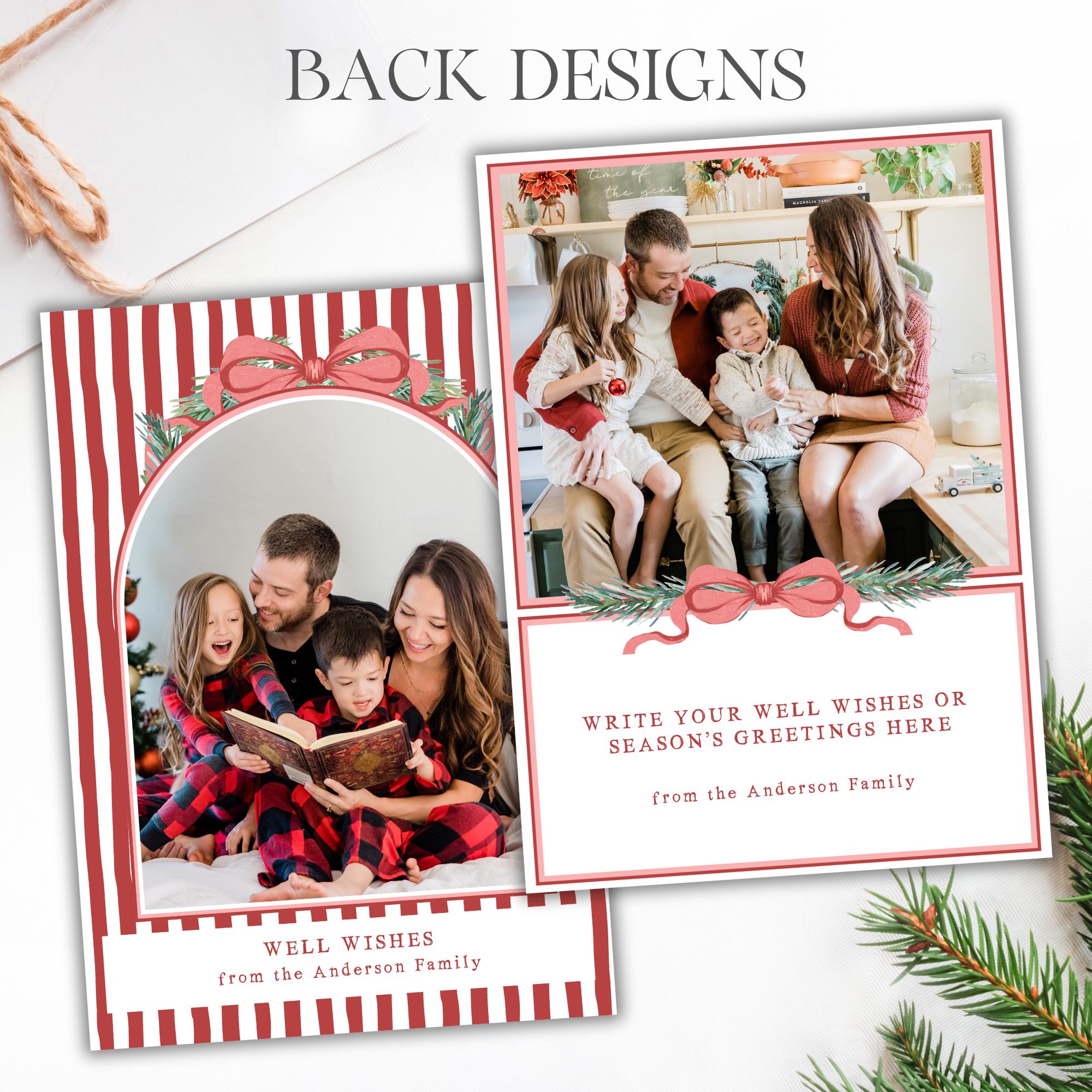 Editable Christmas Card Printable, Watercolor Red Green Christmas ...