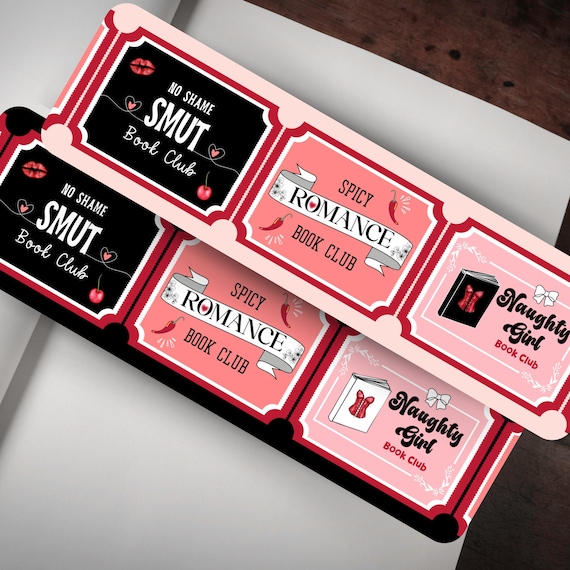 Smut Book Club Bookmark, Book Lover Bookmark, Spicy Romance Lover, Cute Ticket Bookmark, Smutty Bookclub, Bookish Gift,  Romance Era