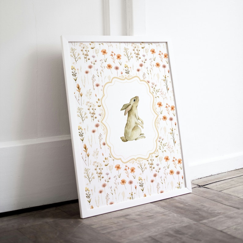 Bunny Nursery Print Set, Duck Nursery Print, Rabbit Deer Woodland ...