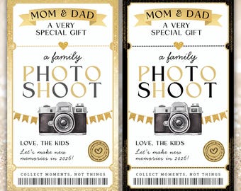 Photo Shoot Ticket Template Canva, Surprise Photo Session, Photography Gift Certificate, Family Photo Shoot Voucher, Instant Download