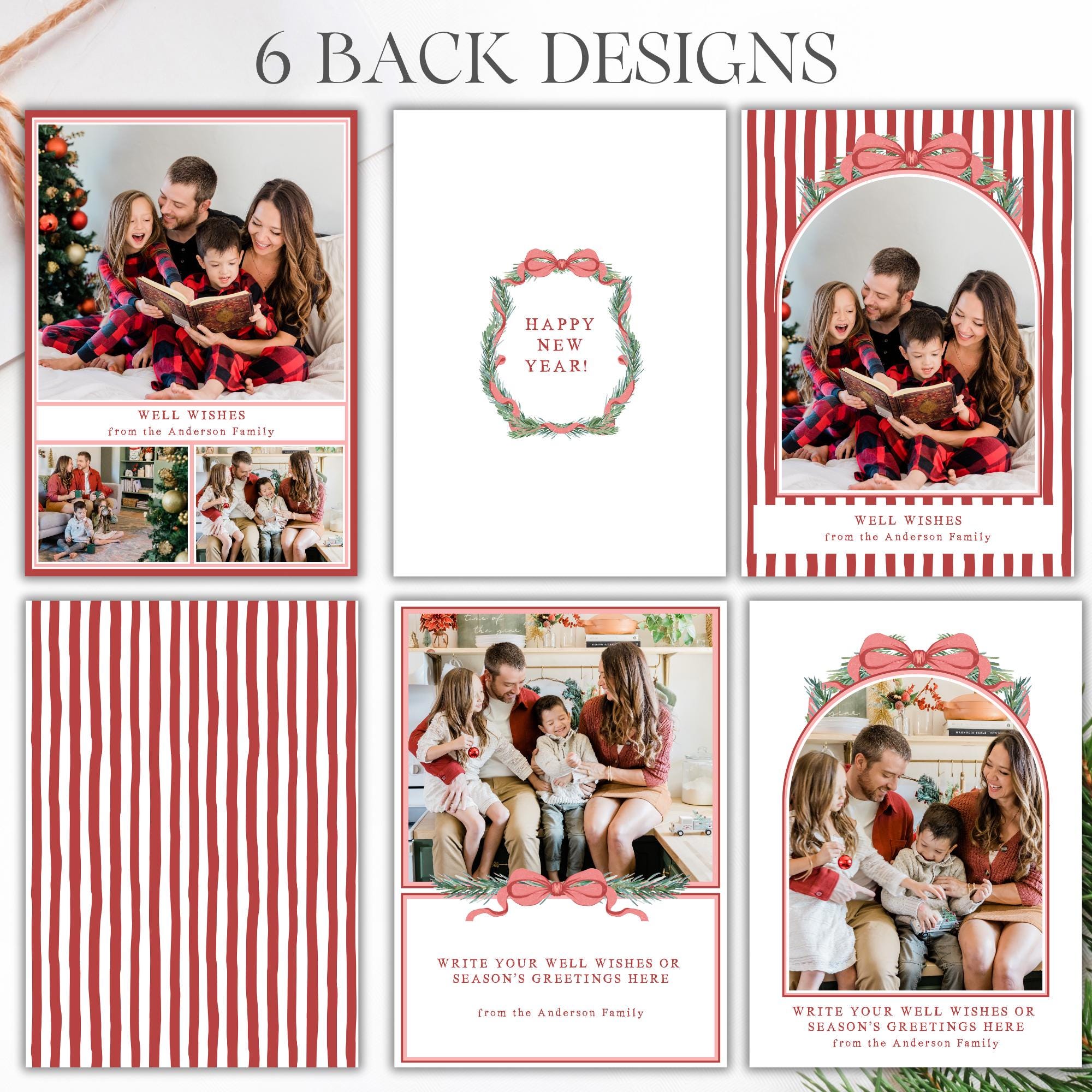 Editable Christmas Card Printable, Watercolor Red Green Christmas ...