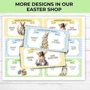 Gingham Printable Easter Bunny Bucks, Easter Bunny Dollar Bill, Personalized Canva Template, Easter Egg Filler, Kids Easter Activity Coupon, easter egg suffer, personalized easter tag, easter coupon, easter printable, printable money, easter voucher
