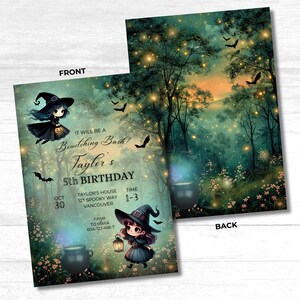 Cute Witch Invitation, Halloween Birthday Costume Party Invite, spooktacular Witch Birthday Invitation, Kids Halloween Witch Invite,Bewitching  hocuspocus,witch cauldron halloween party, witchy party,kids costume party, girls halloween birthday party
