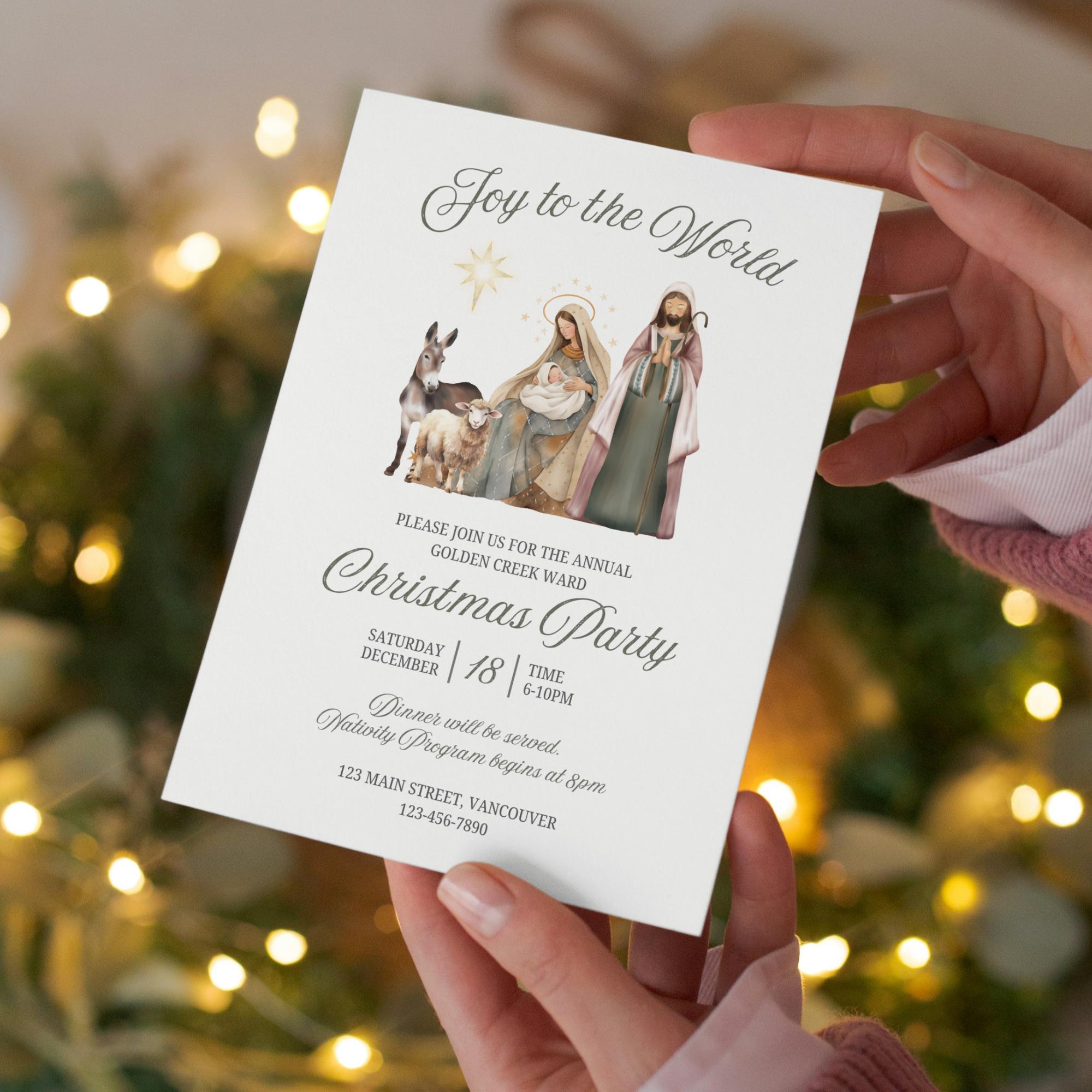 Lds Party LDS Christmas Ward Party Invite, Church Christmas Party, Christmas ...