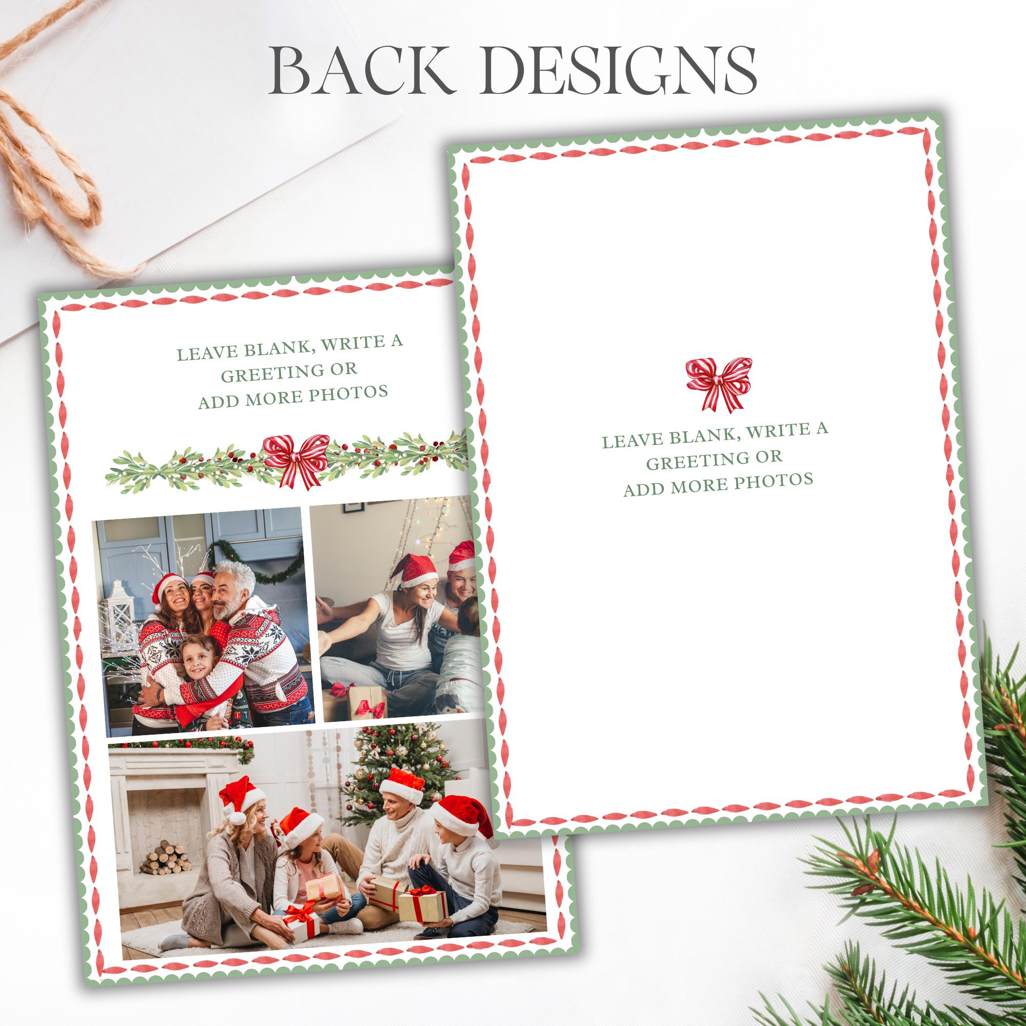 Editable Christmas Card Printable, Watercolor Red Green Christmas ...