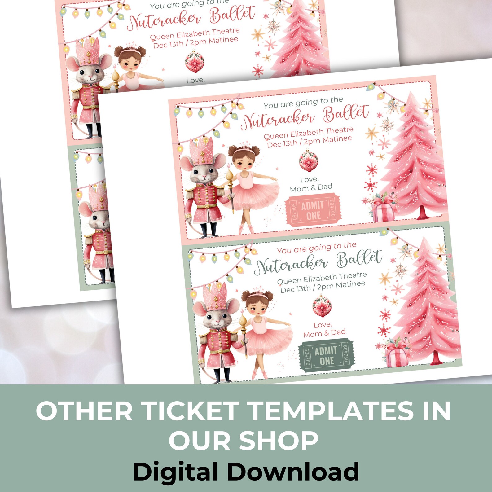 Editable Nutcracker Ticket Personalized Nutcracker Ballet Etsy Canada