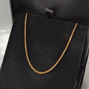 18ct Solid Rose Gold Thin Foxtail Chain Necklace 45cm Long 1.5mm Wide