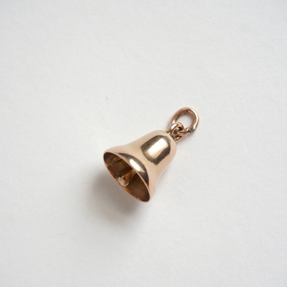 Antique 9ct Rose Gold Jingle Bell Charm Pendant E… - image 4