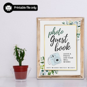 Photo Booth Guest Book Sign, Polaroid Guestbook, Wedding Sign for Photo, Birthday Party Sign for Photo, Digital Download