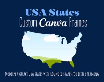 Marcos de Canva personalizados de estados de EE. UU., plantillas de estados de EE. UU., plantillas de Canva editables