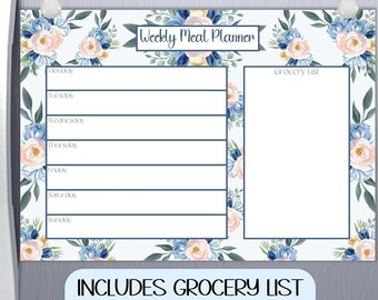 Weekly Meal Planner, Grocery List, Meal Planner Printable, Meal Planner Calendar, Meal Prep, Meal Planner PDF