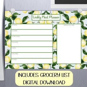 Weekly Meal Planner, Grocery List, Meal Planner Printable, Meal Planner Calendar, Meal Prep, Meal Planner PDF