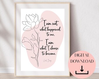 Carl Jung Quote, Therapy Office Decor, School Psychologist, Self Love Print, Mental Health Print, School Counselor, Psychology Poster