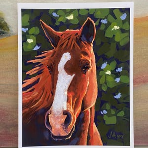 Horse Art Print, Wild Horse Portrait, Western Wall Art, Horse Lover Gift, Equestrian Home Decor, Colorful Animal Painting, Horse Face Art