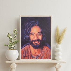 Smiling Jesus Art, Jesus Art, Jesus Print, Prayer Room Art, Jesus Portrait, Catholic Prints, Kind Jesus Painting, Art Print