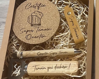 personalized engraved witness gift box - wedding gift - witness name - personalized witness box - gift box
