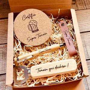 Coffret cadeau Témoin gravé - cadeau mariage - Témoin - box témoin  -