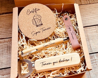 Coffret cadeau Témoin gravé - cadeau mariage - Témoin - box témoin -