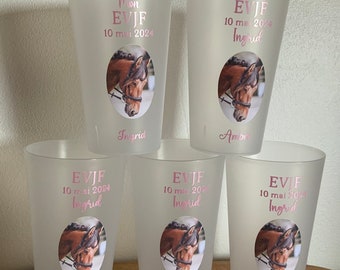 Eco Cup 30cl tumbler with photo, personalized birthday baptism tumbler, wedding guest gift, tumbler personalization, place mark