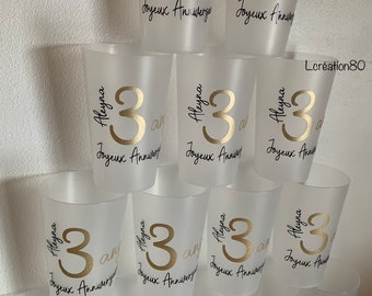 Eco Cup tumbler 30cl First names, personalized birthday tumbler baptism personalized glass wedding guest gift, tumbler personalization