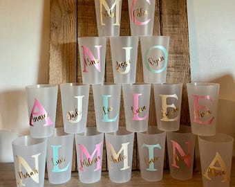 Eco Cup 30cl Voornamen, gepersonaliseerde beker verjaardag doop gepersonaliseerd glas bruiloft gast cadeau, beker personalisatie