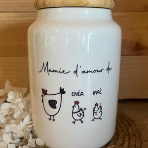 Pot à biscuits personnalisé-pot mamie/maman-pot à cookie personnalisé-pot céramique personnalisable-cadeau personnalisé mamie/maman-