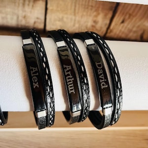 Personalized men&#39;s bracelet, birthday gift, Christmas gift, men&#39;s message bracelet, engraved men&#39;s jewelry