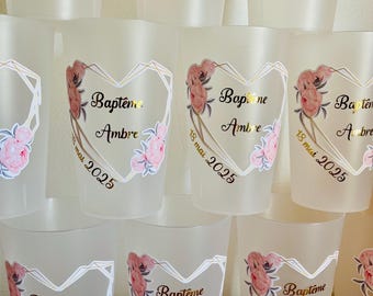 Eco Cup 30cl Beker met Naam, Gepersonaliseerde Beker voor Verjaardagen, Doopfeesten, Bruiloften en Gastgeschenken, Beker Personalisatie