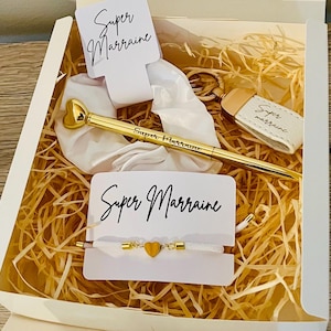 coffret cadeau marraine gravé - cadeau baptême - marraine - box marraine - cadeau baptême marraine - super marraine
