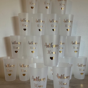 Eco Cup 30cl First names, personalized cup birthday baptism personalized glass wedding guest gift, cup customization