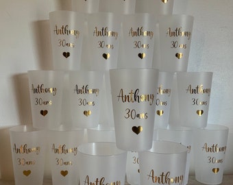 Eco Cup tumbler 30cl First names, personalized birthday tumbler baptism personalized glass wedding guest gift, tumbler personalization