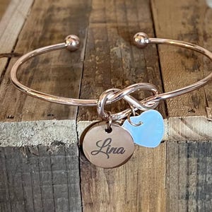 Armband met medailles om te graveren en parelmoeren hart...in roestvrij staal, Gepersonaliseerde armband, voornaam, peettante, tante, getuige