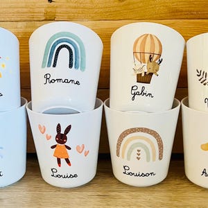 Gobelet enfant personnalisé-verre enfant personnalisé-gobelet plastique personnalisé/gobelet maternelle-gobelet prénom enfant-verre prénom