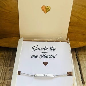 Witness request with message and bracelet, witness gift idea, witness request announcement - engraved and personalized bracelet