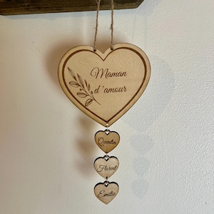 Gift for grandma, mom - Mother&#39;s Day, children&#39;s heart decorations - Grandmother&#39;s Day - personalized wooden decoration - wall decoration