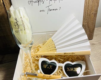 Personalized engraved gift box, gift box, witness request, bride-to-be, witness, bridesmaid, bachelorette party