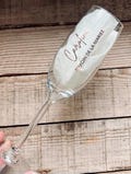 Personalized champagne flute - wedding gift - witness - bridesmaid - personalized wedding glass - sticker - champagne flute product logo