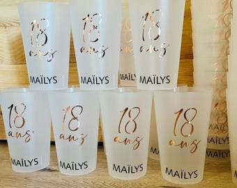 Personalized name cup - personalized wedding glass - guest favor - personalized birthday decoration - reusable name cup