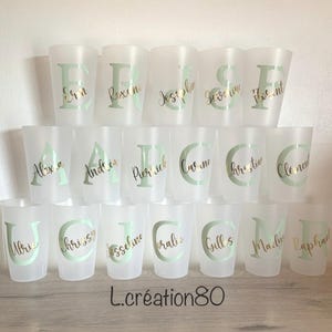 Eco Cup 30cl First Names, personalized cup birthday baptism personalized glass wedding guest gift, cup personalization image 1