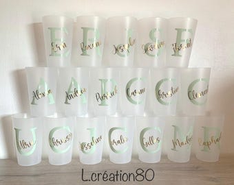 Eco Cup 30cl Voornamen, gepersonaliseerde beker verjaardag doop gepersonaliseerd glas bruiloft gast cadeau, beker personalisatie