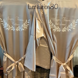 Personalized satin bathrobe for wedding, bride, witness, bridesmaid