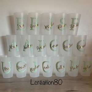 Bicchiere Eco Cup da 30 cl Nomi, bicchiere di compleanno personalizzato, battesimo, regalo personalizzato per gli ospiti di nozze in vetro, personalizzazione del bicchiere