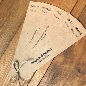 Menu mariage éventail