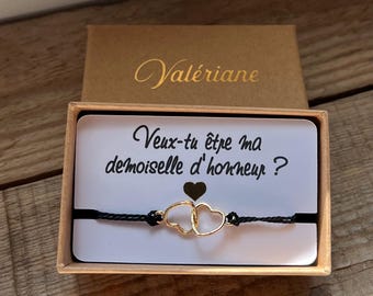 Bridesmaid proposal with message and bracelet, bridesmaid gift idea, bridesmaid proposal announcement