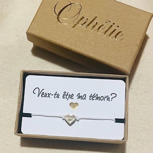 Witness request with message and bracelet, witness gift idea, witness request announcement