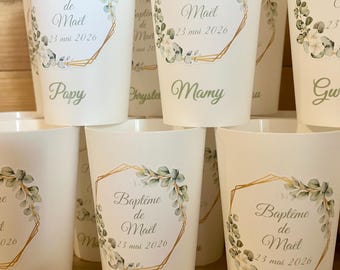 Eco Cup 30cl Beker met Naam, Gepersonaliseerde Beker voor Verjaardagen, Doopfeesten, Bruiloften en Gastgeschenken, Beker Personalisatie