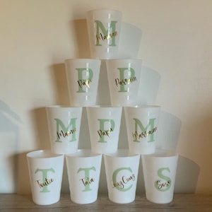 Bicchiere Eco Cup 30cl Nomi, bicchiere di compleanno personalizzato, battesimo, regalo personalizzato per gli ospiti di nozze in vetro, personalizzazione del bicchiere